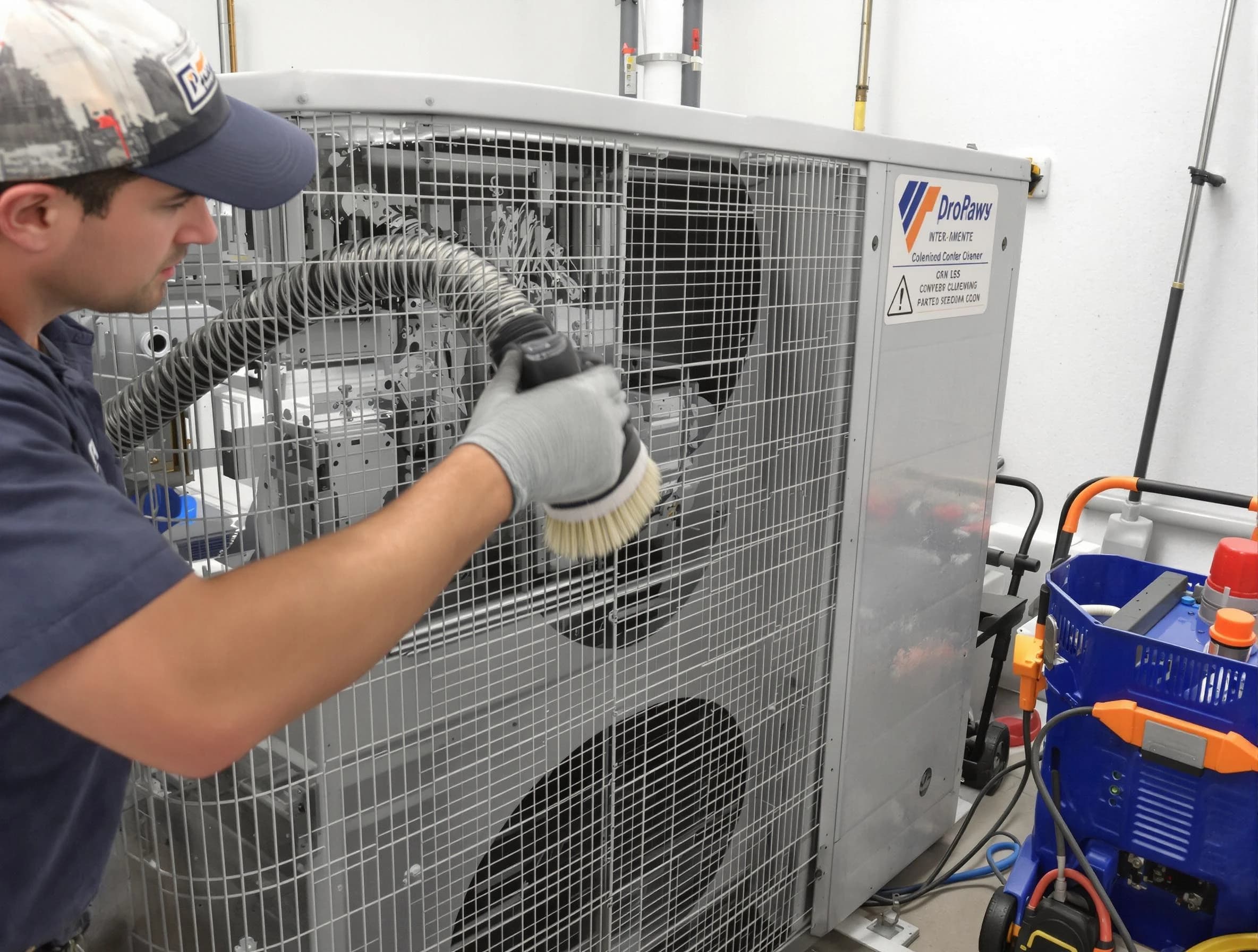 Shawnee Air Duct Cleaning specialist performing precision AC coil cleaning for improved system performance in Shawnee