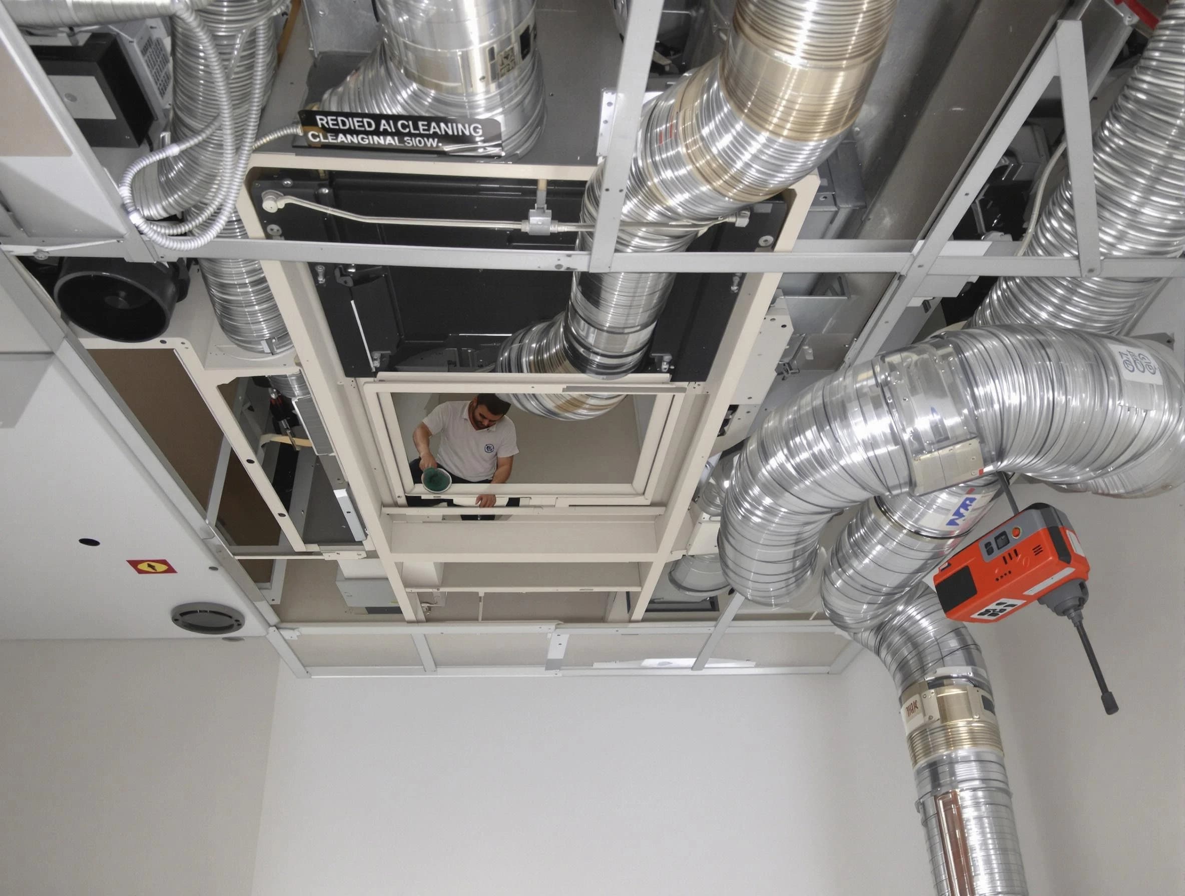 Shawnee Air Duct Cleaning technician performing detailed central duct system cleaning in Shawnee