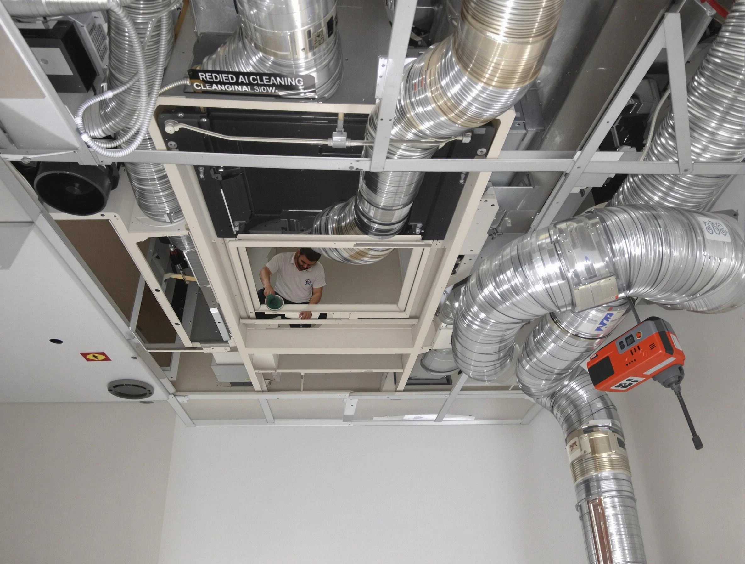 Shawnee Air Duct Cleaning technician performing detailed central duct system cleaning in Shawnee