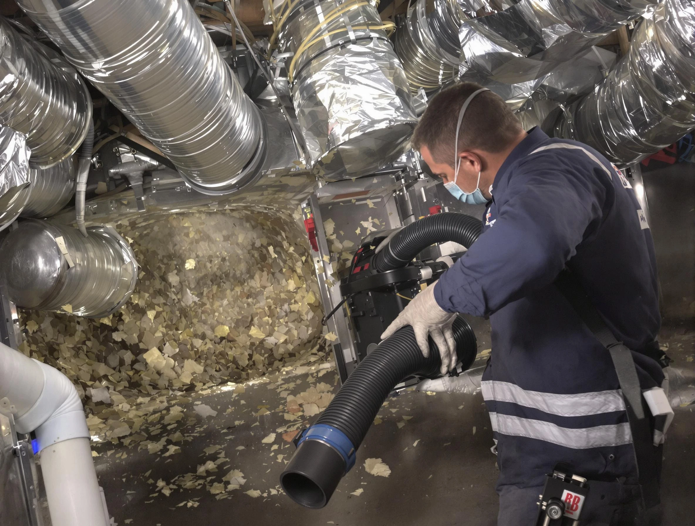 Shawnee Air Duct Cleaning specialist operating negative pressure cleaning equipment for thorough duct maintenance in Shawnee