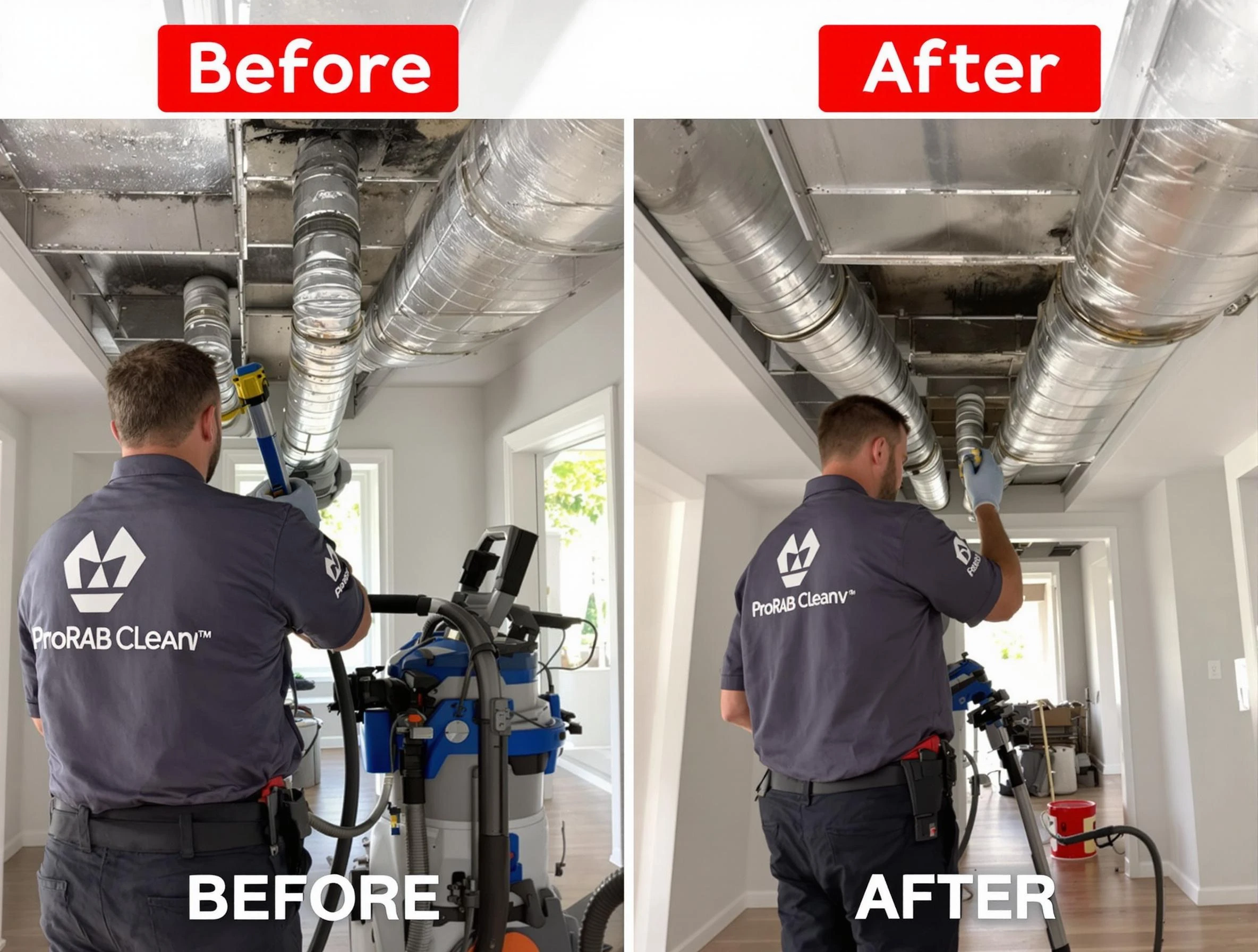 Shawnee Air Duct Cleaning expert performing thorough residential duct cleaning in a Shawnee home